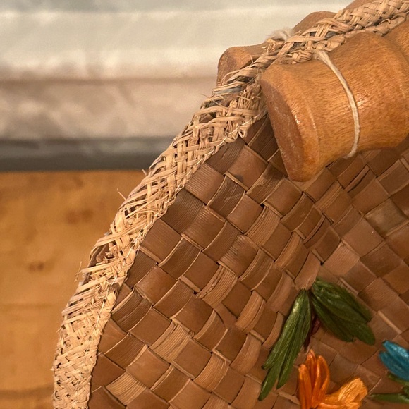 Vintage Cabana Straw Bag Purse Beach Vacation Multicolor - Picture 6 of 7